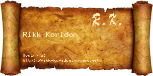 Rikk Koridon névjegykártya